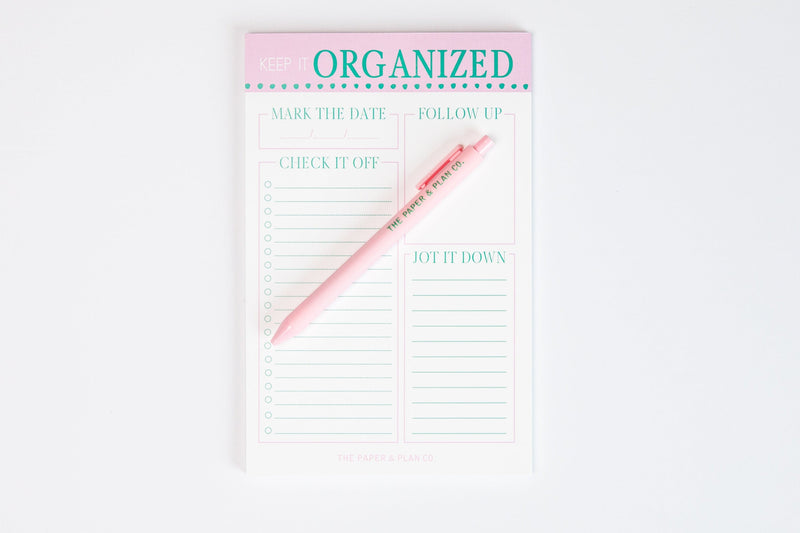 Keep it Organized Notepad & Pen - 2 piece set