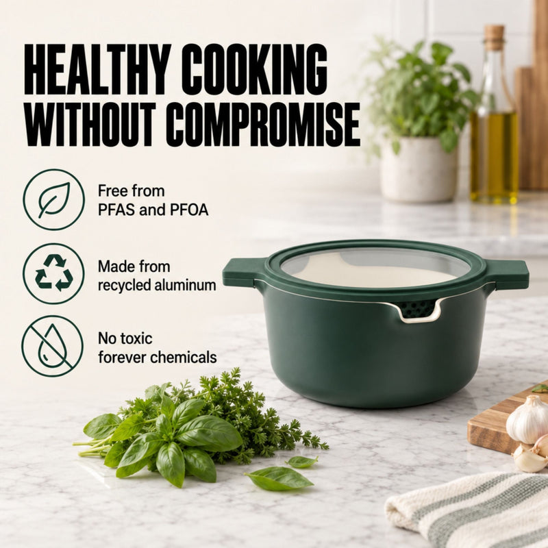Nesting Ceramic Nonstick Cookware Set, 5-Piece