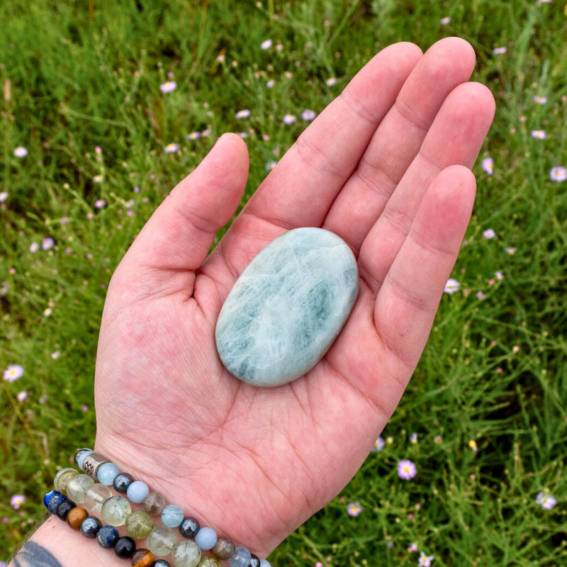 Aquamarine Palm Stones