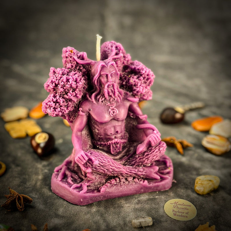 Beeswax Horned God Spell Candle - Cernunnos Nature Magic & Fertility