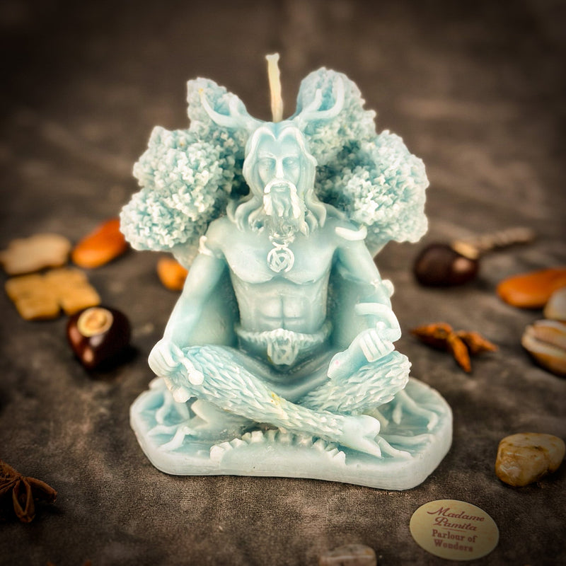 Beeswax Horned God Spell Candle - Cernunnos Nature Magic & Fertility