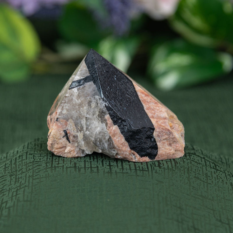 Black Tourmaline with Feldspar