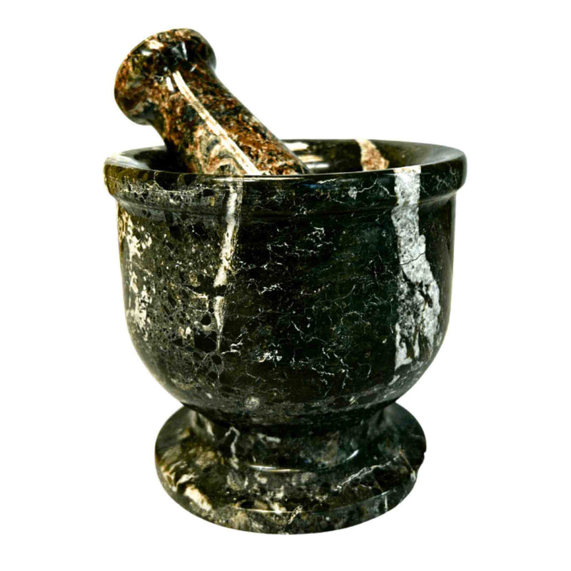 Black Zebra Mortar and Pestle