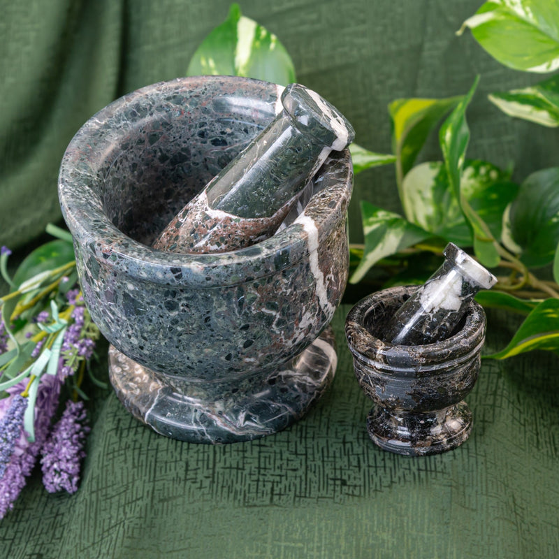 Black Zebra Mortar and Pestle