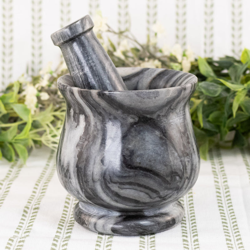 Black & White Stone 4" Mortar and Pestle
