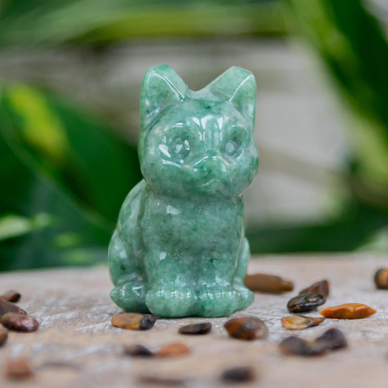 Green Aventurine Cat Statue