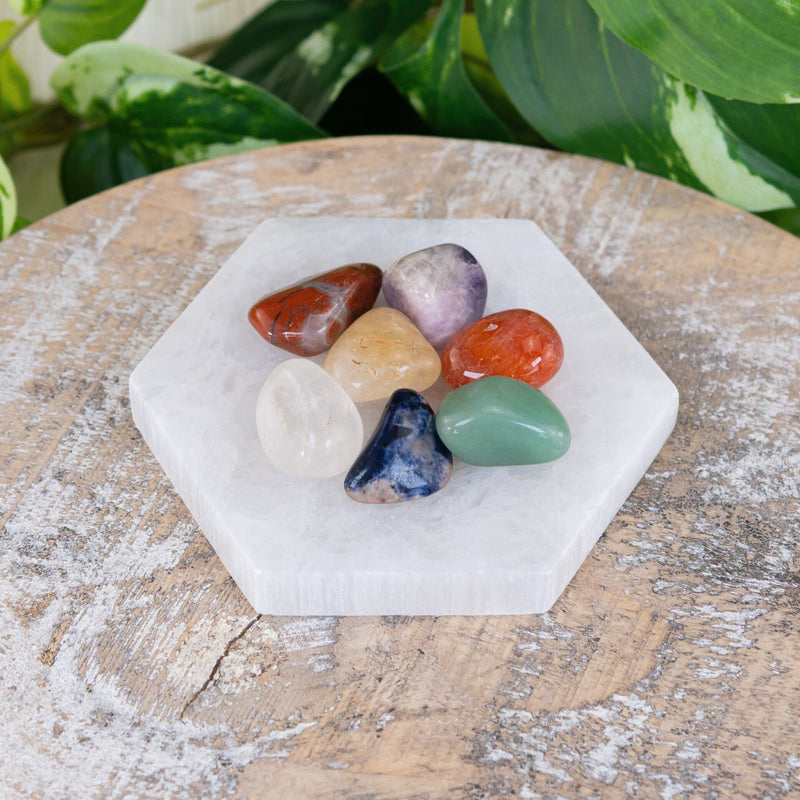 Chakra Stone Set With Hexagon Charging Plate