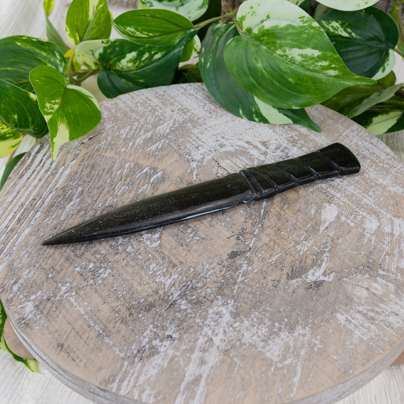 Golden Sheen Knife with Spiral Handle