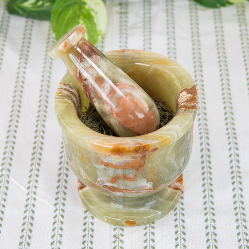 Green Onyx Mortar and Pestle