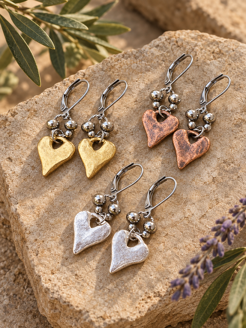 RUSTIC HEART EARRINGS