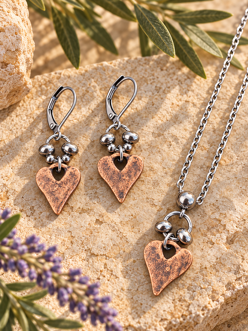 RUSTIC HEART EARRINGS