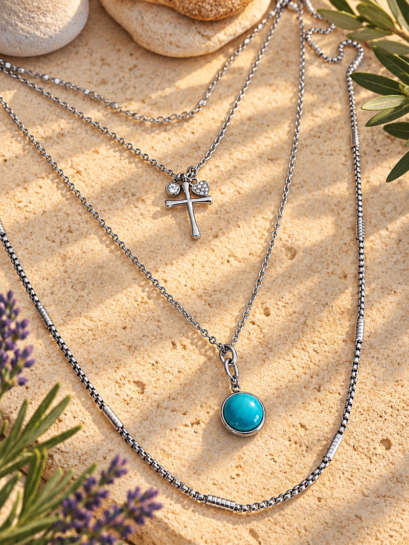 STONE CHARM NECKLACE