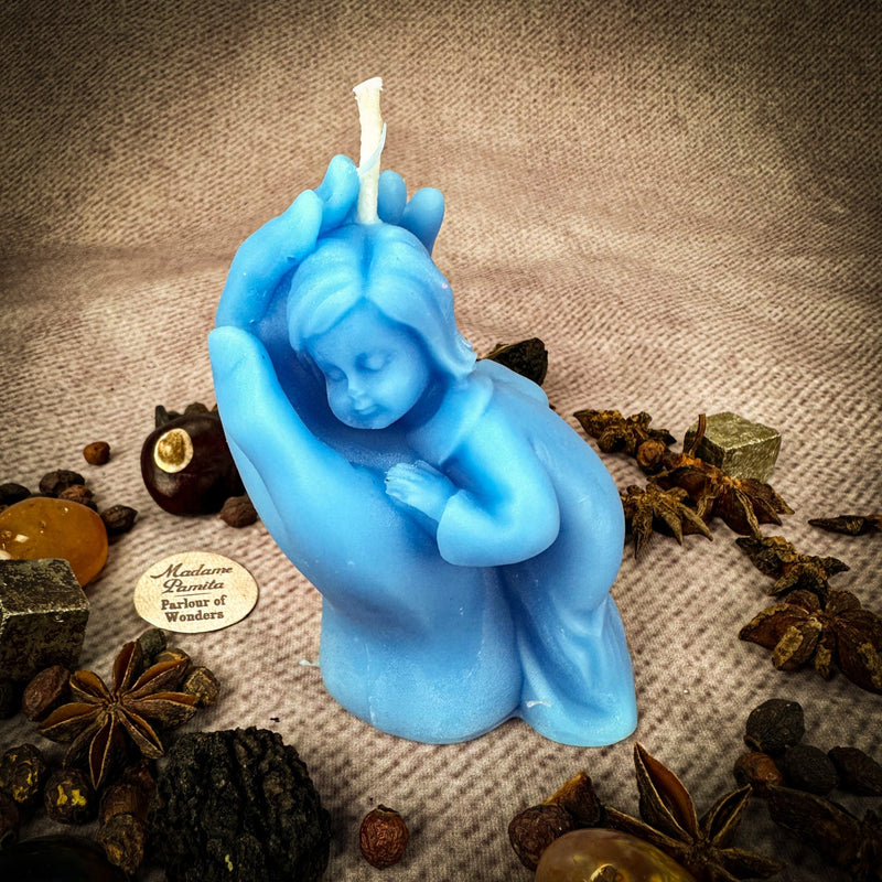 Beeswax Mother and Child Spell Candle - Protection, Fertility & Family Blessing