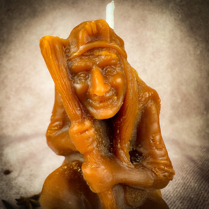 Beeswax Baba Yaga Spell Candle - Wisdom, Protection & Wild Power