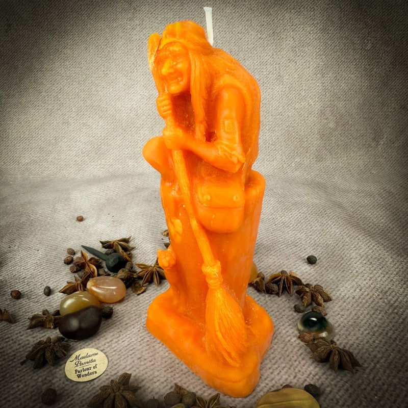 Beeswax Baba Yaga Spell Candle - Wisdom, Protection & Wild Power