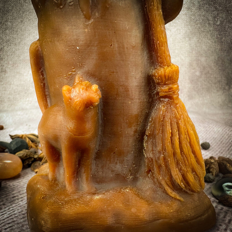 Beeswax Baba Yaga Spell Candle - Wisdom, Protection & Wild Power