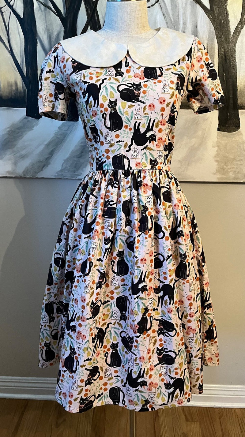Darling Dress - Creepy Kitties in Blush