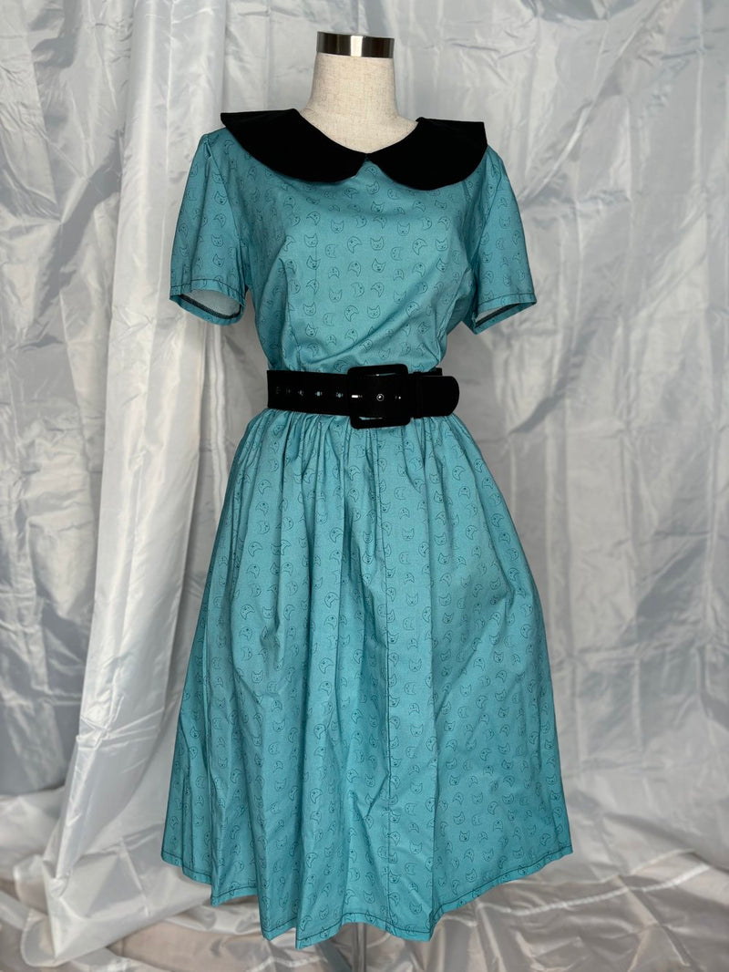 Darling Dress - Emoji Cat in Teal