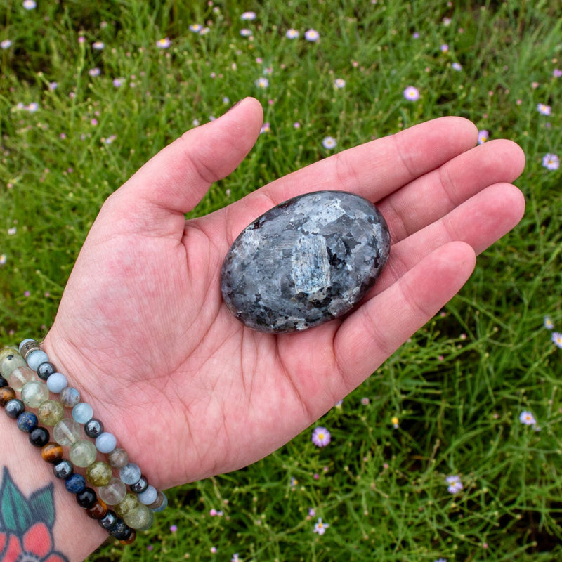 Larvikite Large Palm Stone