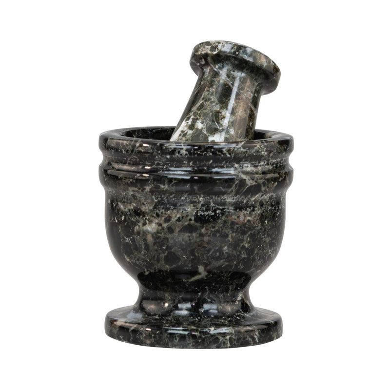 Black Zebra Mortar and Pestle