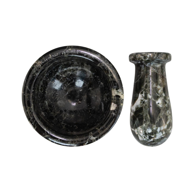 Black Zebra Mortar and Pestle