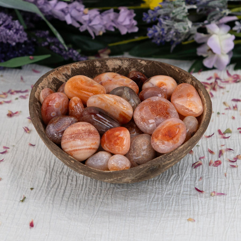 Banded Carnelian Tumbled