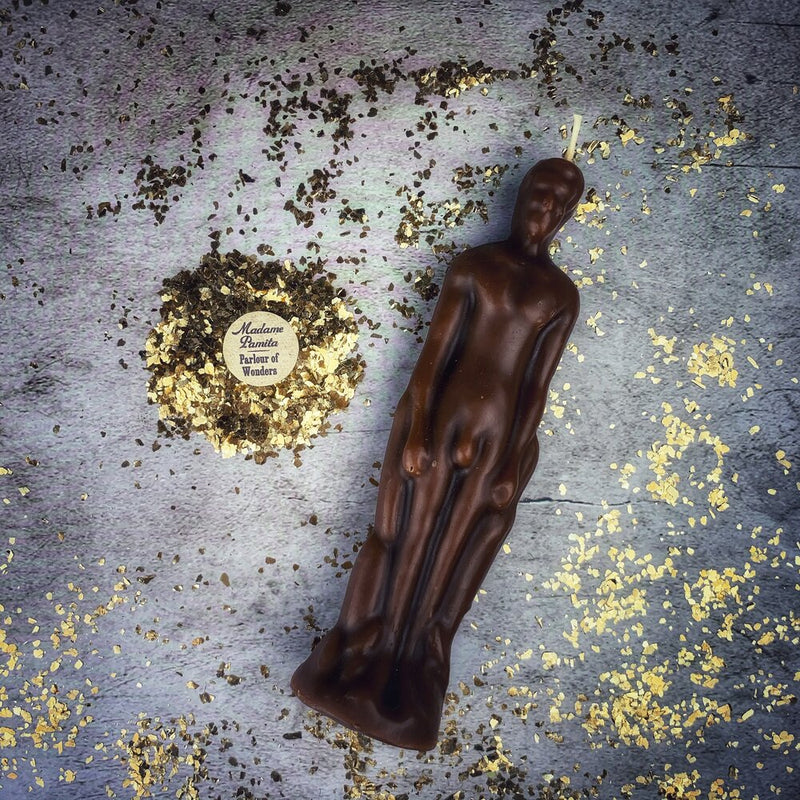 Beeswax Male Figural Spell Candle - Sympathetic Magic & Personal Power