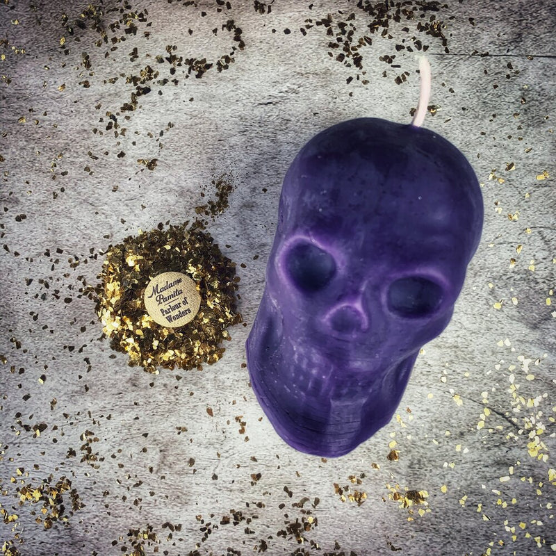 Beeswax Large Skull Spell Candle - Mind Influence & Ancestral Wisdom Magic