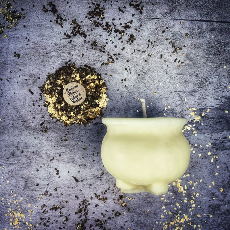 Beeswax Cauldron of Magick Spell Candle - Transformation & Positive Change Magic