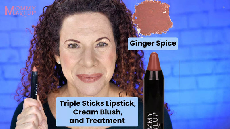 Triple Sticks Lipstick, Cream Blush, and Treatment in Ginger Spice